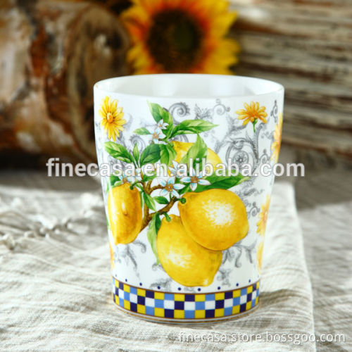 Elegant Fine New Bone China Ceramic Stationery Holder of Lemon Fragrance